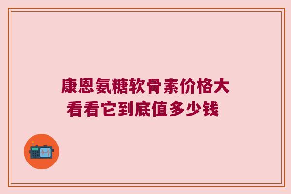 康恩氨糖软骨素价格大 看看它到底值多少钱 康恩氨糖软骨素价格大 看看它到底值多少钱