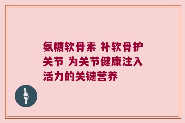 氨糖软骨素 补软骨护关节 为关节健康注入活力的关键营养 氨糖软骨素 补软骨护关节 为关节健康注入活力的关键营养