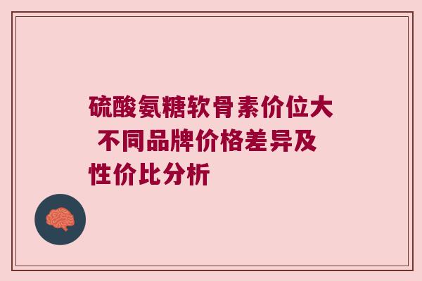 硫酸氨糖软骨素价位大 不同品牌价格差异及性价比分析 硫酸氨糖软骨素价位大 不同品牌价格差异及性价比分析