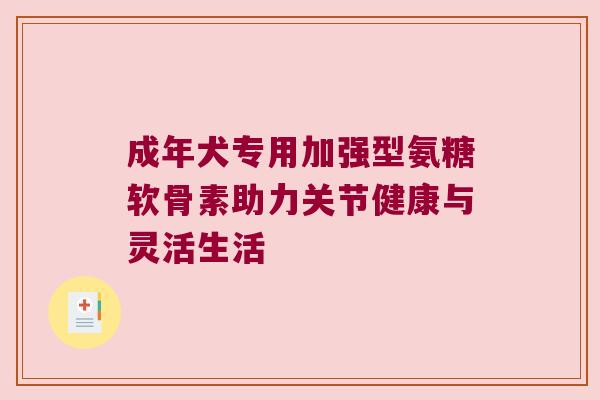成年犬专用加强型氨糖软骨素助力关节健康与灵活生活 成年犬专用加强型氨糖软骨素助力关节健康与灵活生活