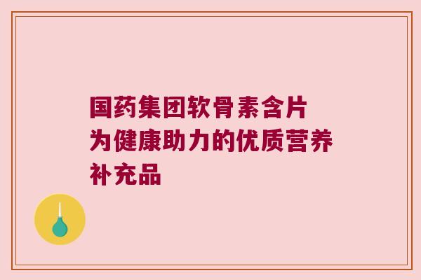 国药集团软骨素含片 为健康助力的优质营养补充品