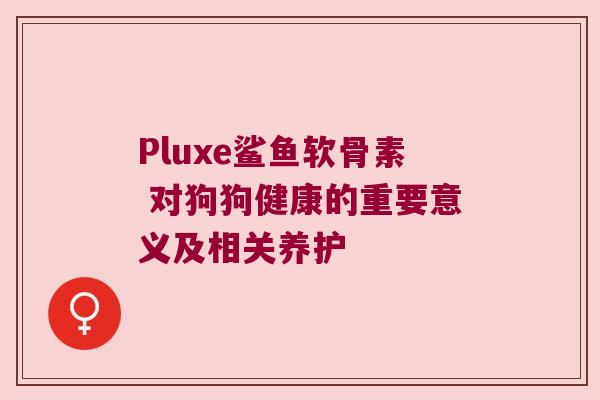 Pluxe鲨鱼软骨素 对狗狗健康的重要意义及相关养护 Pluxe鲨鱼软骨素 对狗狗健康的重要意义及相关养护