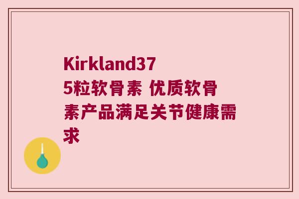 Kirkland375粒软骨素 优质软骨素产品满足关节健康需求 Kirkland375粒软骨素 优质软骨素产品满足关节健康需求
