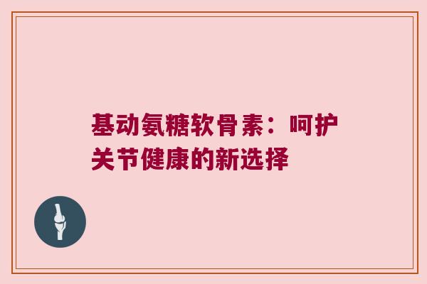 基动氨糖软骨素:呵护关节健康的新选择