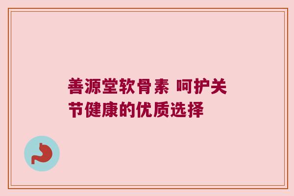 善源堂软骨素 呵护关节健康的优质选择