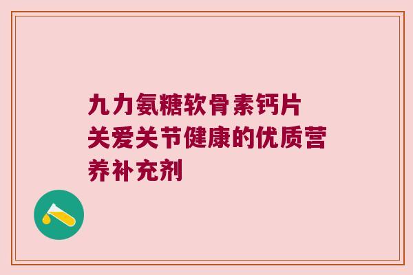 九力氨糖软骨素钙片 关爱关节健康的优质营养补充剂 九力氨糖软骨素钙片 关爱关节健康的优质营养补充剂