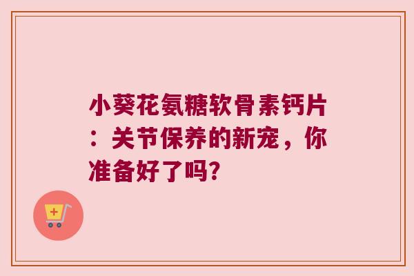 小葵花氨糖软骨素钙片:关节保养的新宠,你准备好了吗? 小葵花氨糖软骨素钙片:关节保养的新宠,你准备好了吗?