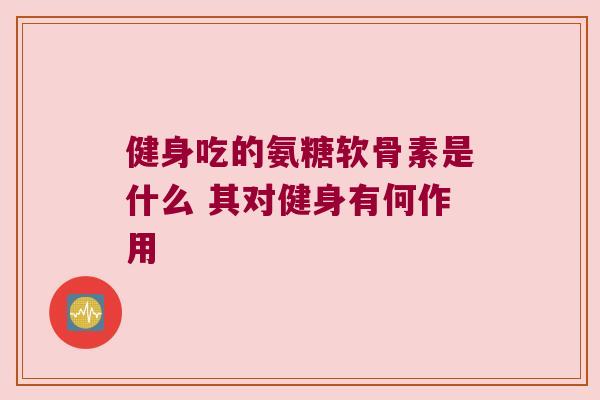 健身吃的氨糖软骨素是什么 其对健身有何作用 健身吃的氨糖软骨素是什么 其对健身有何作用