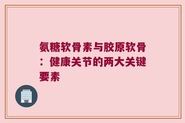 氨糖软骨素与胶原软骨:健康关节的两大关键要素