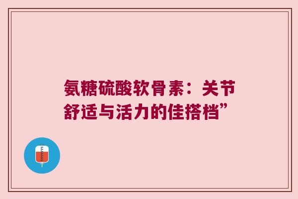 氨糖硫酸软骨素:关节舒适与活力的佳搭档”