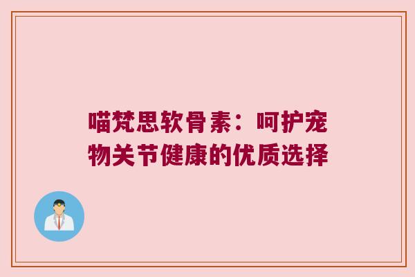 喵梵思软骨素：呵护宠物关节健康的优质选择