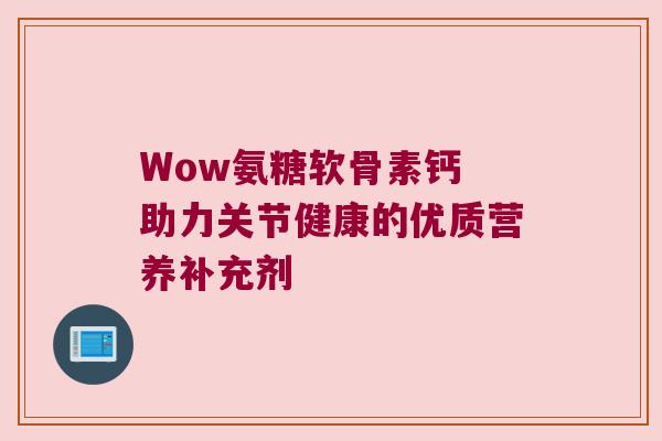 Wow氨糖软骨素钙 助力关节健康的优质营养补充剂
