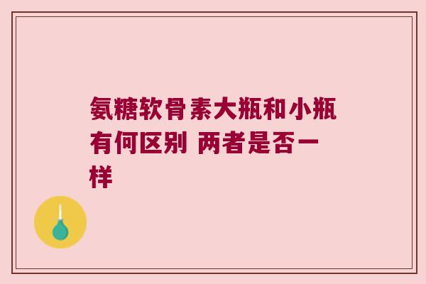 氨糖软骨素大瓶和小瓶有何区别 两者是否一样 氨糖软骨素大瓶和小瓶有何区别 两者是否一样