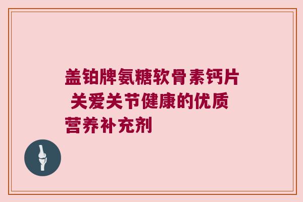 盖铂牌氨糖软骨素钙片 关爱关节健康的优质营养补充剂