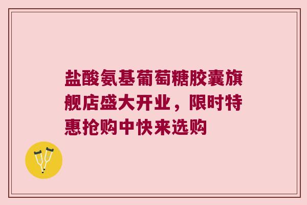 盐酸氨基葡萄糖胶囊旗舰店盛大开业,限时特惠抢购中快来选购 盐酸氨基葡萄糖胶囊旗舰店盛大开业,限时特惠抢购中快来选购