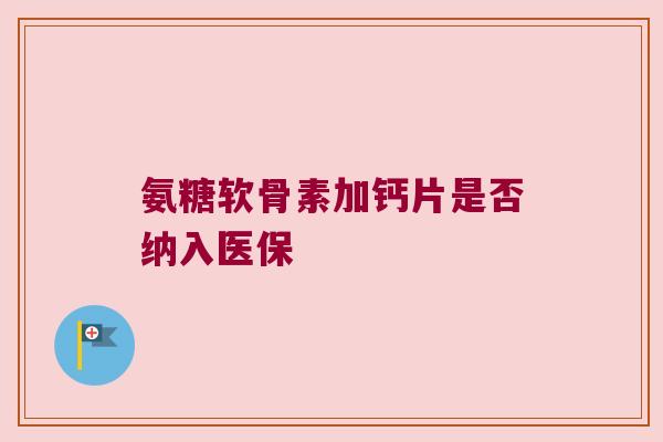 氨糖软骨素加钙片是否纳入医保