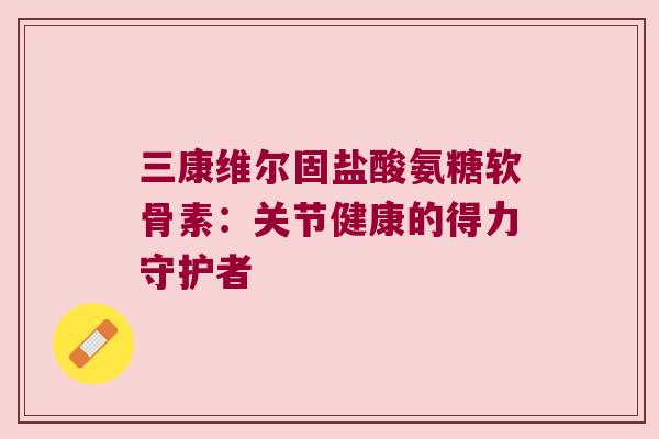 三康维尔固盐酸氨糖软骨素:关节健康的得力守护者 三康维尔固盐酸氨糖软骨素:关节健康的得力守护者