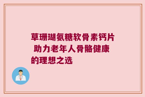 草珊瑚氨糖软骨素钙片 助力老年人骨骼健康的理想之选