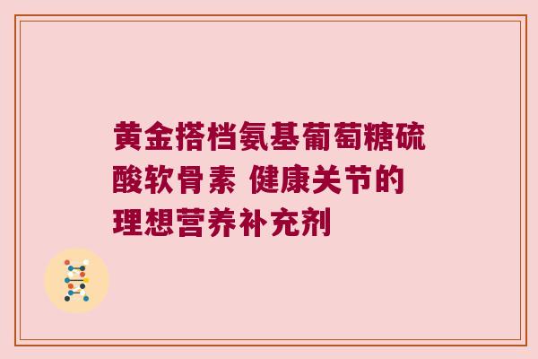 黄金搭档氨基葡萄糖硫酸软骨素 健康关节的理想营养补充剂