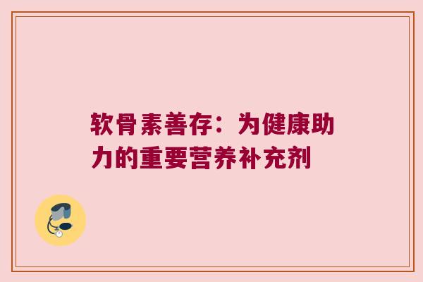 软骨素善存:为健康助力的重要营养补充剂