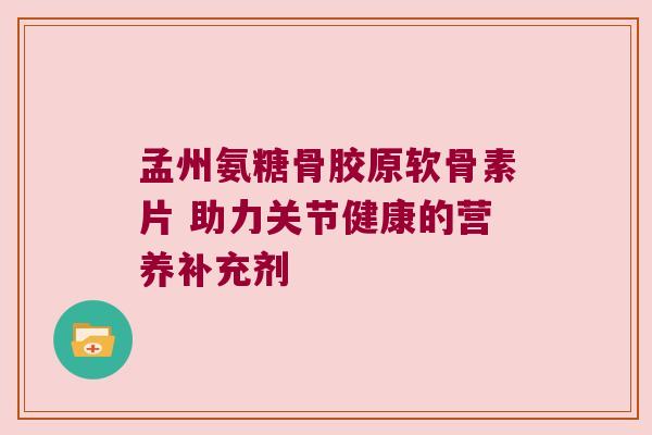 孟州氨糖骨胶原软骨素片 助力关节健康的营养补充剂